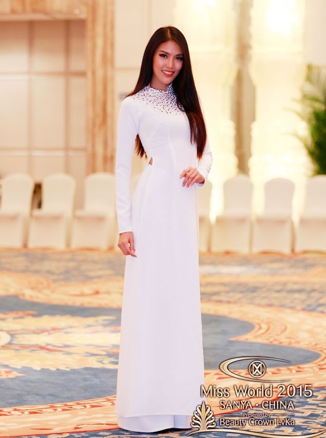 Lan Khue dep diu dang voi ao dai o Miss World 2015-Hinh-2